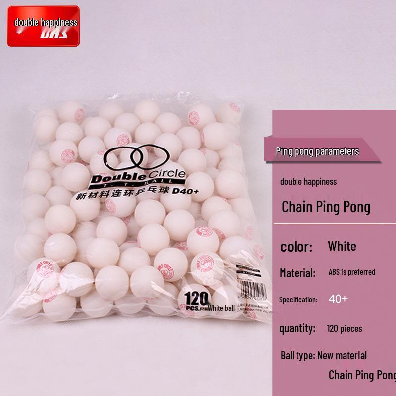 Double Happiness D40+ One-Star Table Tennis Balls, 120-Pack, New Material for Competition and Training