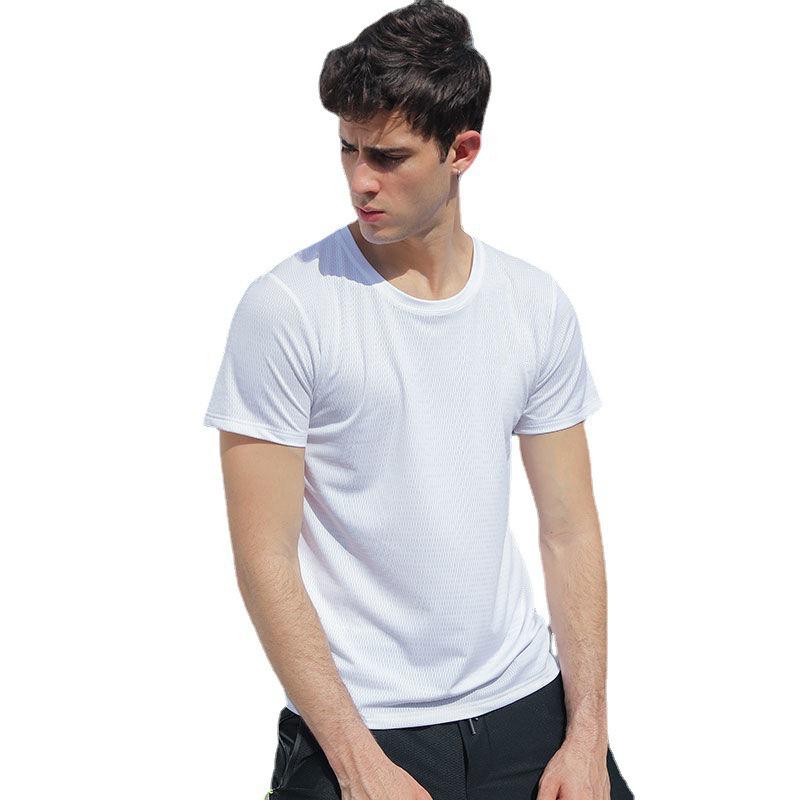 Men's Quick-Dry Hydrophobic Ice Silk Mesh T-Shirt – Breathable, Short-Sleeved, Large Size Casual Sportswear