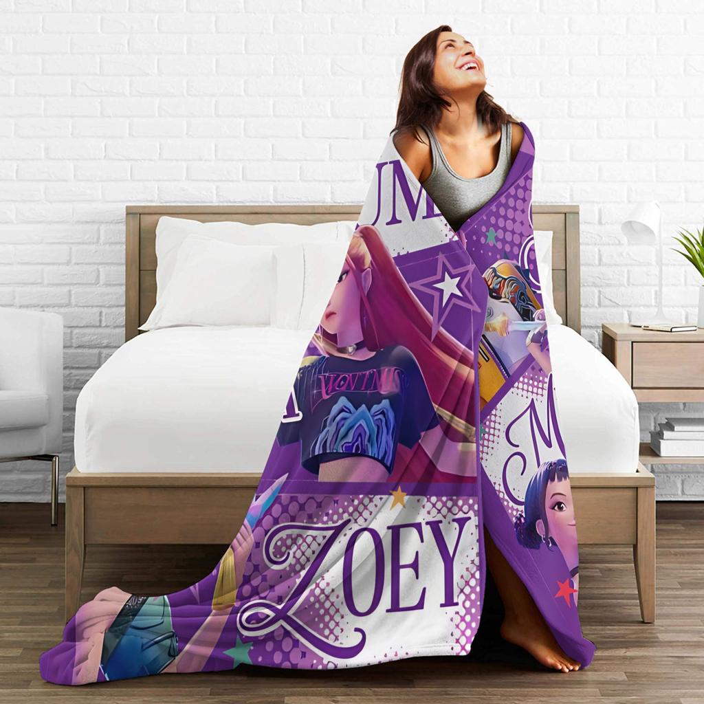 HUNTRIX KPOP Dämonenjäger Anime Flanelldecke Fantastische Überwurfdecke für Zuhause 200x150cm Teppichstück