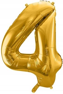 Foil Balloon Number "4", Gold, 86cm, 1Pc.