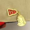 Decorative Pin Chain for Baseball Cap Blingbling Strass Hip Hop Lapel Pin Pendant Chain with Golden Jesus Pin