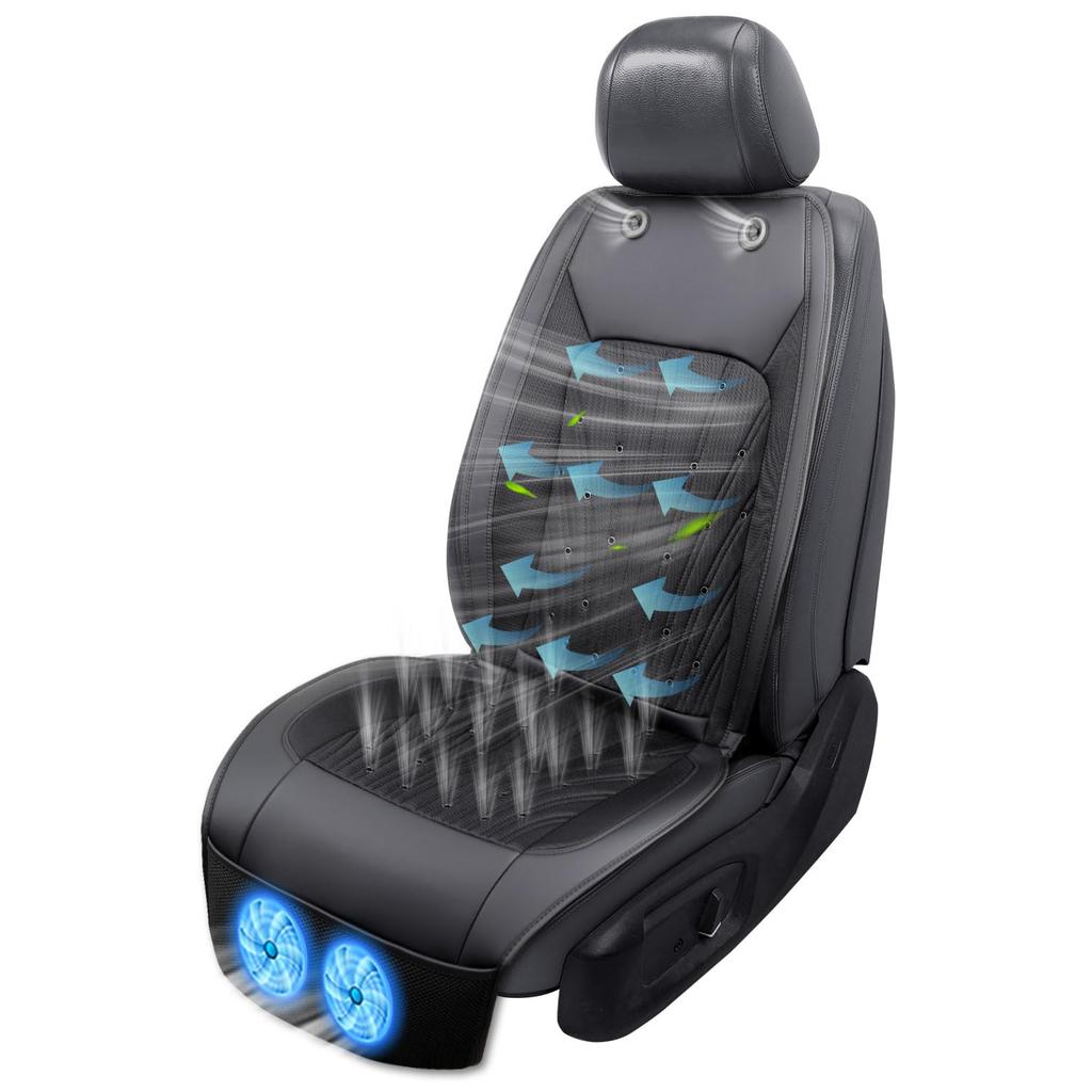 Cakoey Cool Seat, Chladič autosedačky, 2025, 2 extra velké ventilátory, Kompatibilní s DC12V/24V, Plynulý