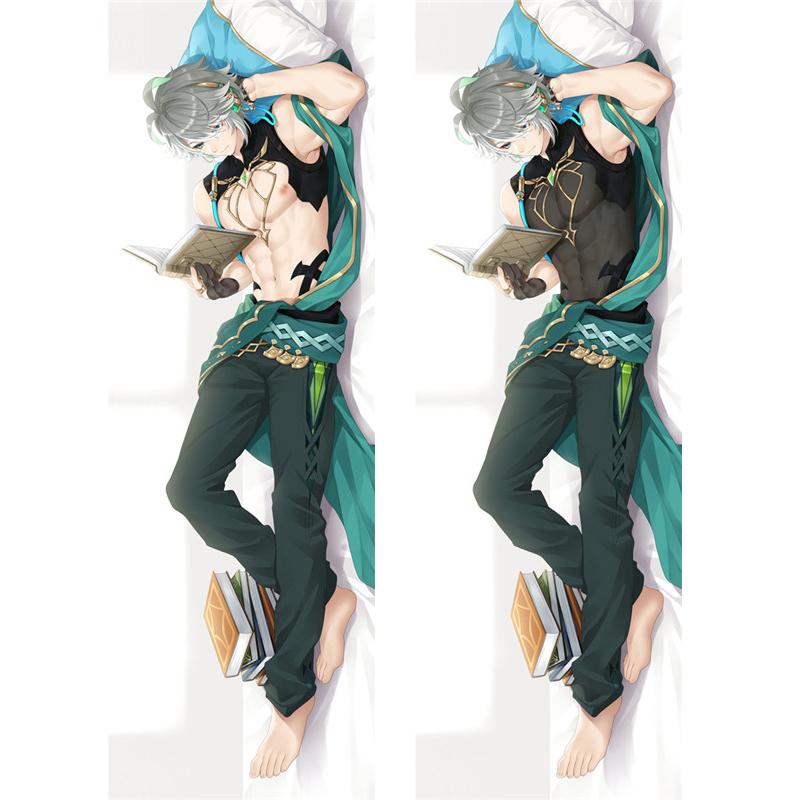 Genshin Impact Al Haitham Cosplay długa poszewka na poduszkę Peachskin Aihaitham przytulna poszewka na poduszkę długa poszewka na poduszkę XMAS