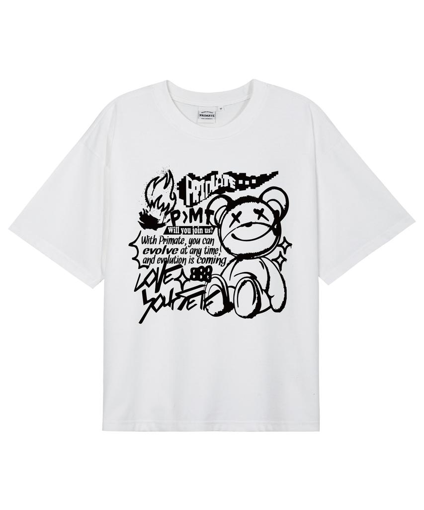 PRIMATE [Cool Cotton] Burning Oversized Short Sleeve T-Shirt 8 Colors (Type A)