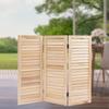 3 Panel Short Room Divider Screen, Natural Wood Freestanding Folding Partition, Home Decor, Space Separator, Privacy Screen