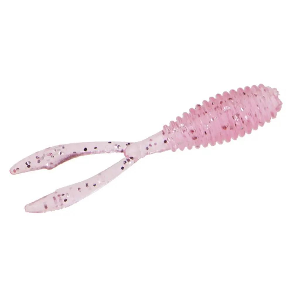 10pcs 36mm 0.3g Soft Fishing Lure Twin Tail Silicone Artificial Bait Wobbler Worm Lures Fluorescent Fishing Tackle for Ocean Sea