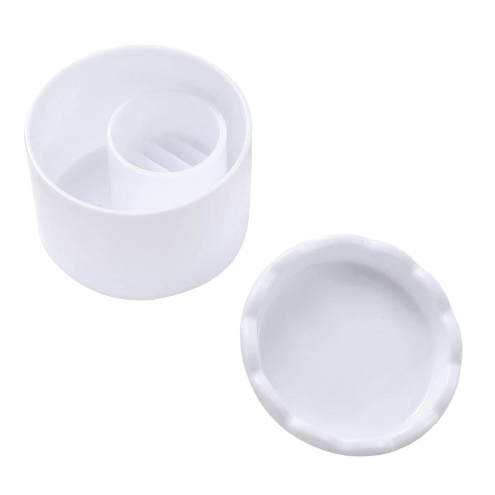 

Профессиональный очиститель кистей для нейл-арта и органайзер для блестящих ручек с пылезащитной крышкой для салонной эффективности, легкая очистка белый