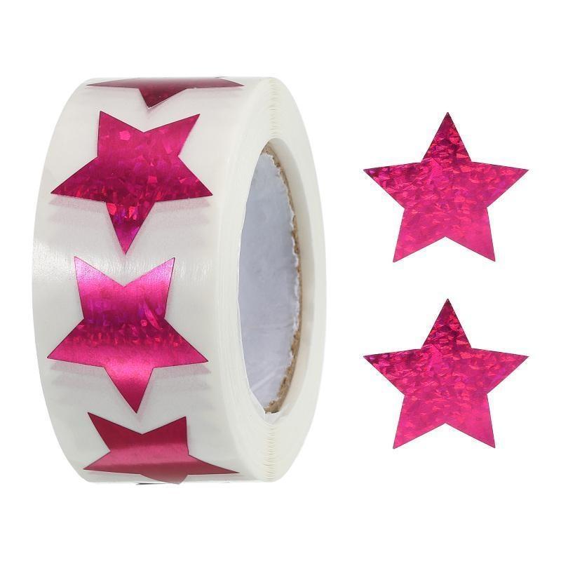 

500 шт./рулон изысканные лазерные пустые наклейки с пятиконечной звездой украшения ручной работы для праздника, дня рождения, вечеринки, уплотнительная этикетка, наклейка