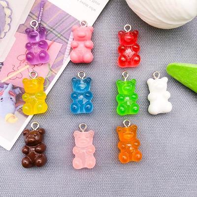 Transparent Candy Color Resin Bear for DIY Jewelry & Keychains