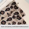 1pair Sweat Absorbing Mid Tube Socks Polyester-cotton Ankle Socks Leopard Print Socks  Casual Wear