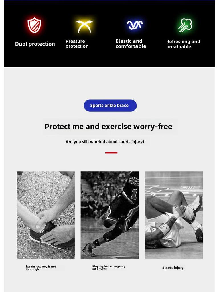 Ankle Guard Sports Protective Straps: Non-Slip Ankle Support for Basketball, Cycling, and Fitness to Prevent Sprains.