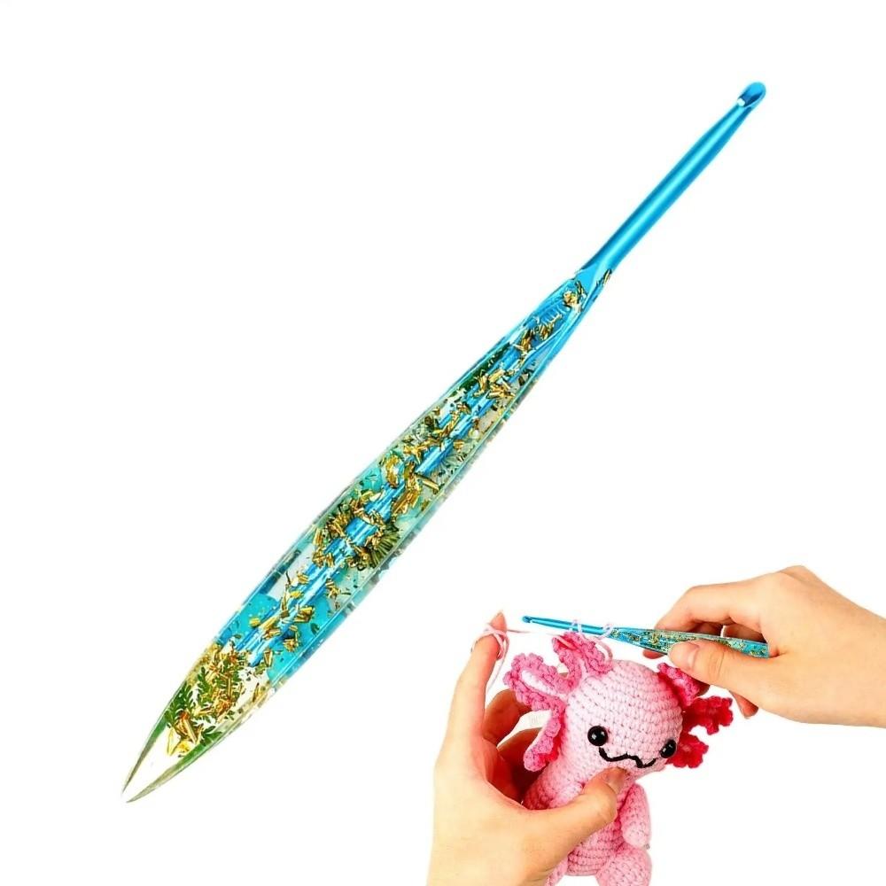 Floral Resin Grips Crochet Hook 2.0-6.0mm Non-Slip Weave Needle Knitting Tools Yarn Knitting Knitting Needle Sweater Making