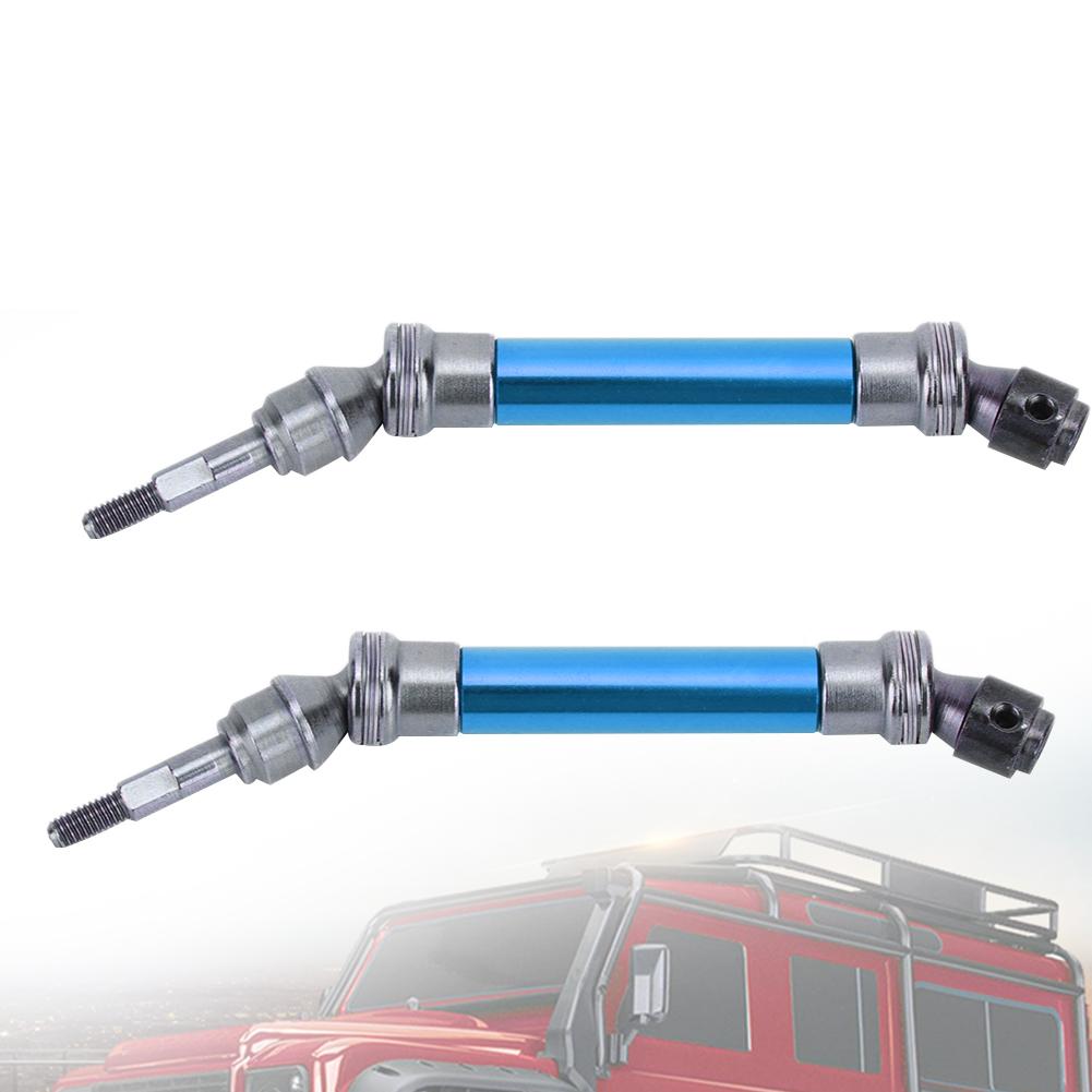 2Pcs RC Car Front CVD Three Section Type Drive Shaft Parts Accessories Fit for Traxxas Slash(Blue )