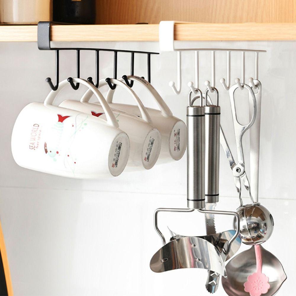 

Подвесная металлическая стойка под полками, органайзер для ванной комнаты, полка для хранения в шкафу, хранилище для кофейных кружек