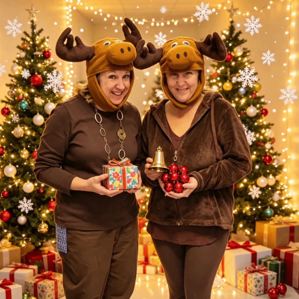 Scary Forest Deer Plush Reindeer Plush Hat Cosplay Deer Head Hat Halloween Gift for Kids