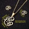 Thanksgiving Pendant Necklace & Earrings Set: Mother Holding Child, Stainless Steel Tree of Life Jewelry for Spring & Summer