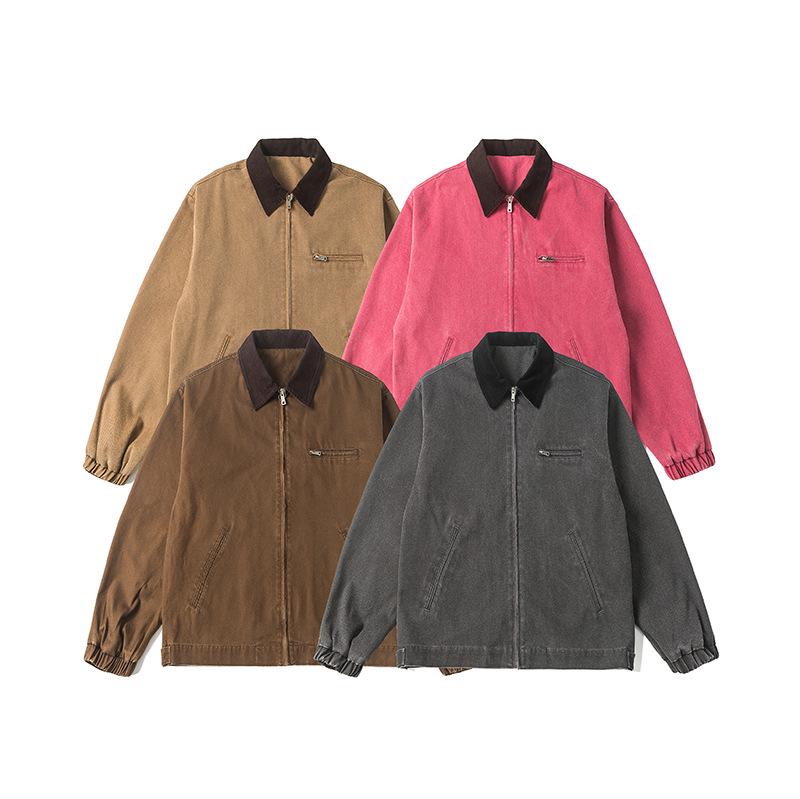 Unisex Retro-Jeansjacke, Herbst/Winter, Amerikanischer Stil, Lockere Passform, Lässige & Vielseitige Oberbekleidung mit Revers.