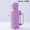 Portable Stainless Steel Insulated Bottle 1200ml Large Capacity Vacuum Flask with Straw Spoon Leak Proof Sports Water Bottle