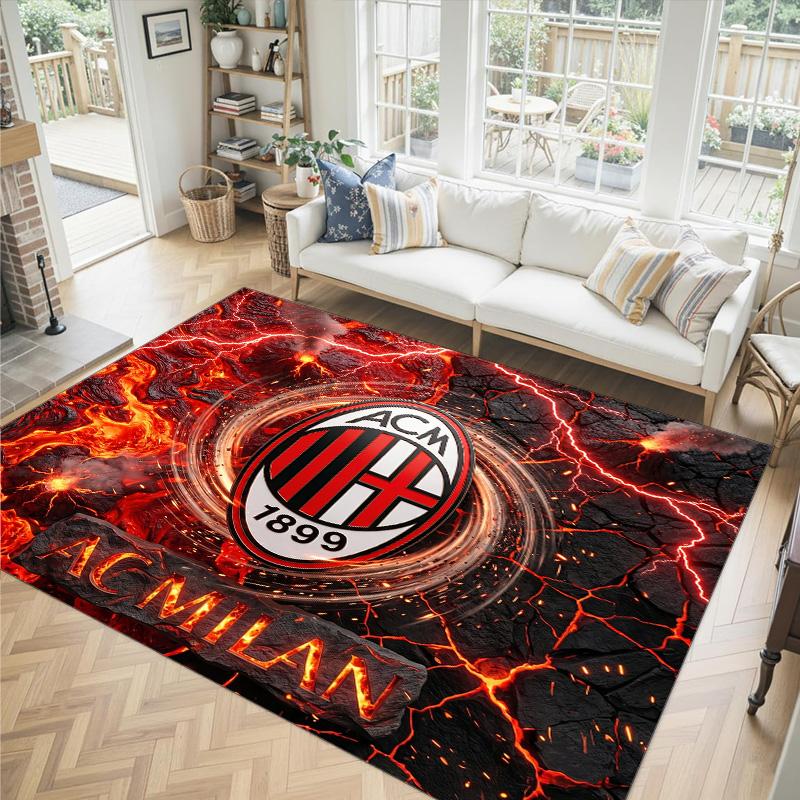 AC Milan Design Crystal Velvet Carpet Cozy Non?Slip Printed Rug For Bedroom Living Room Entrance