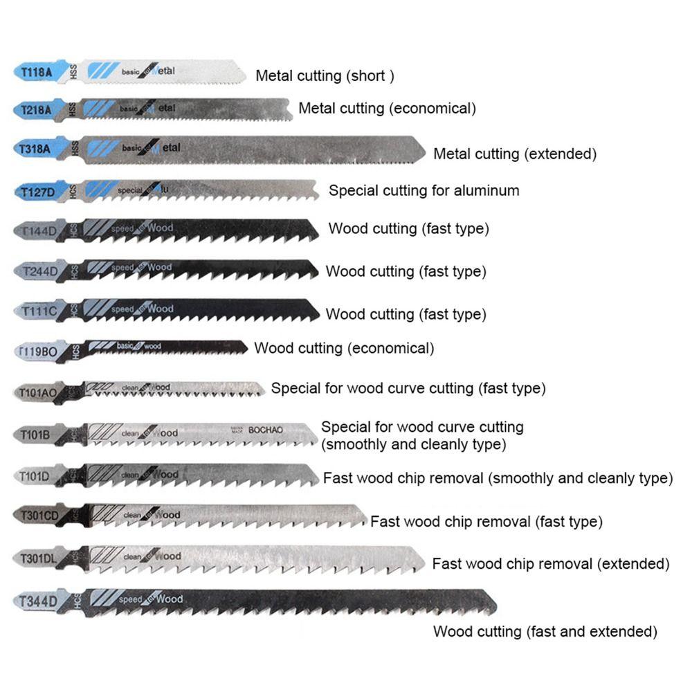 48PCS T-Shank Jigsaw Blades HSS Assorted Jig Saw Blades Multi-Purpose With Storage Case Blade Set For Wood/Plastic/Metal
