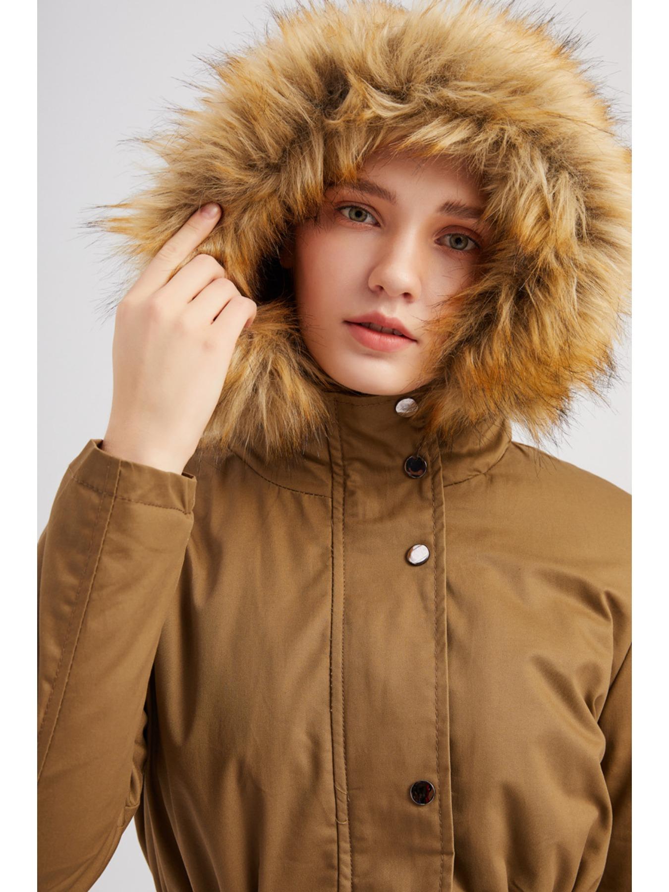 Пальто Parker с капюшоном и воротником — фото 4