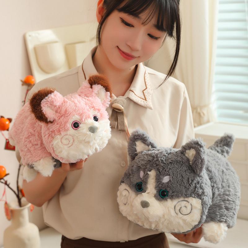 Creative Animal Flip Husky Turned Into Fox Doll Plush Toy Puppy Dog Doll Children'S Doll