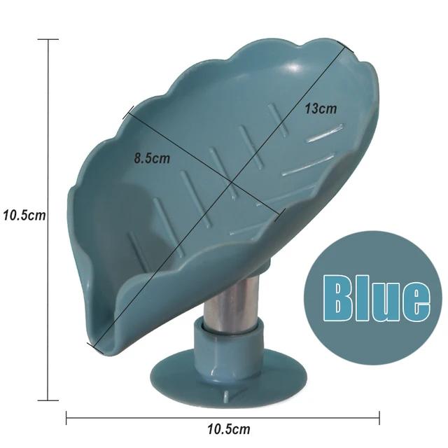New Leaf Shape Soap Box Drain Soap Holder Bathroom Accessories Suction Cup Soap Dish Tray Soap Dish for Bathroom Soap Container