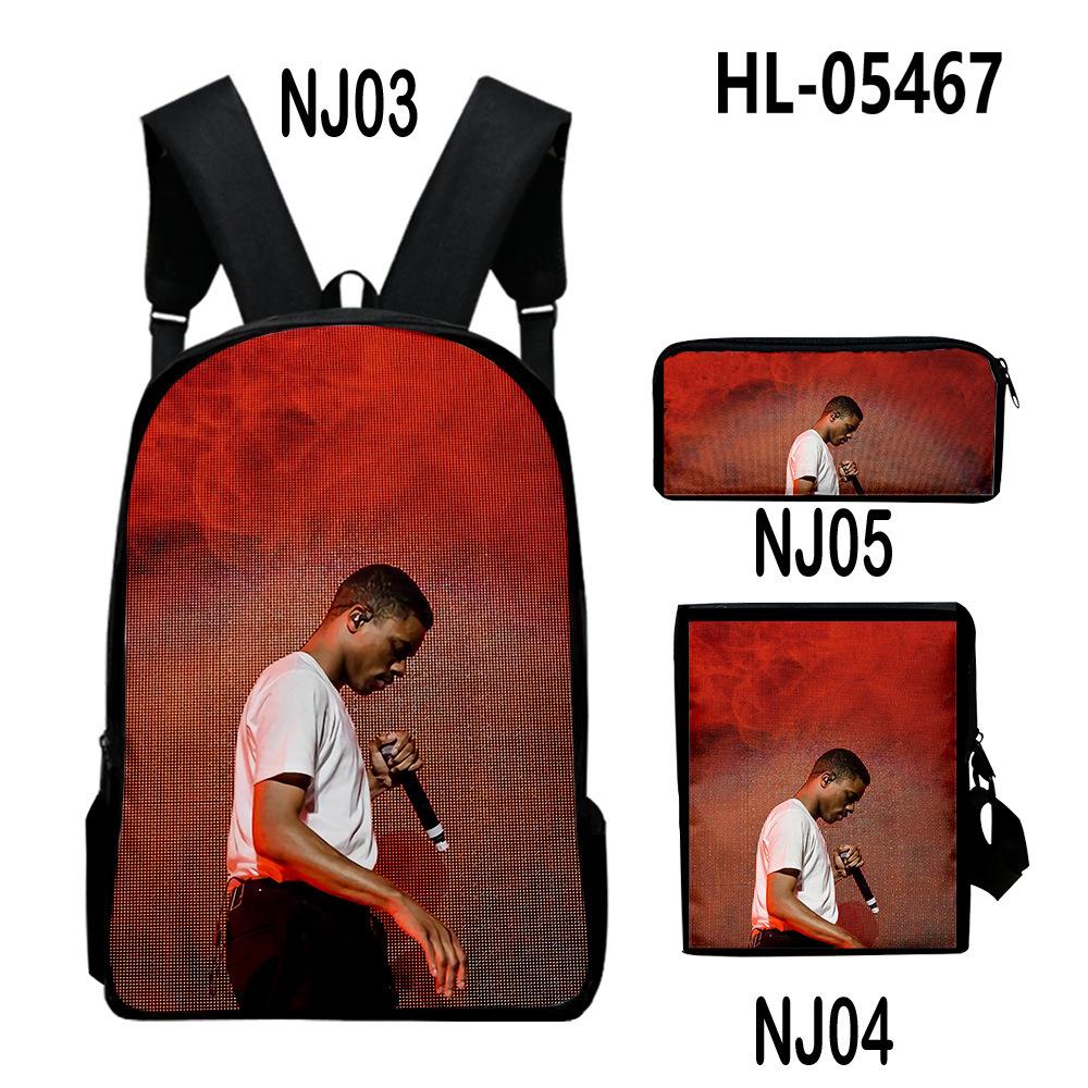Classic Popular Vince Staples 3D Print 3pcs/Set Pupil School Bags Laptop Daypack Backpack Inclined Shoulder Bag Pencil Case