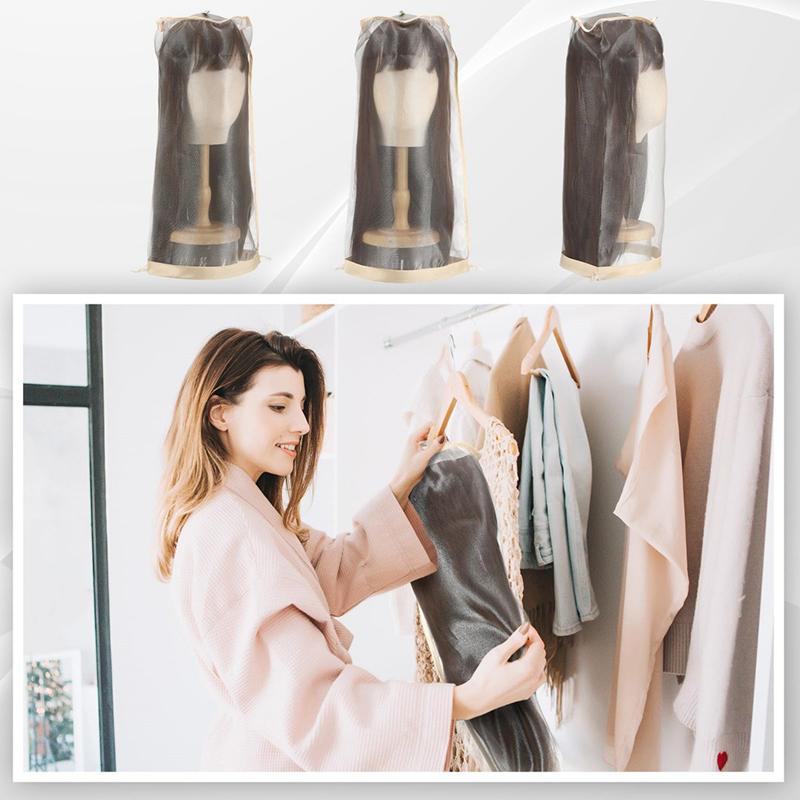 3 Stück Unisex Erwachsenen Perücke Staubbeutel Verstellbar mit Kordelzug Tragbarer Reiseorganizer zum Schutz der Perücke vor Schmutz Staub zum Verpacken