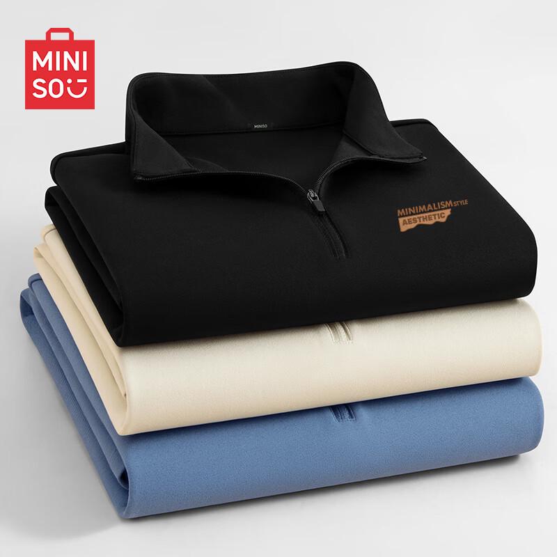 MINISO Men s Half-Zip Quick Dry Long Sleeve T-Shirt 3XL
