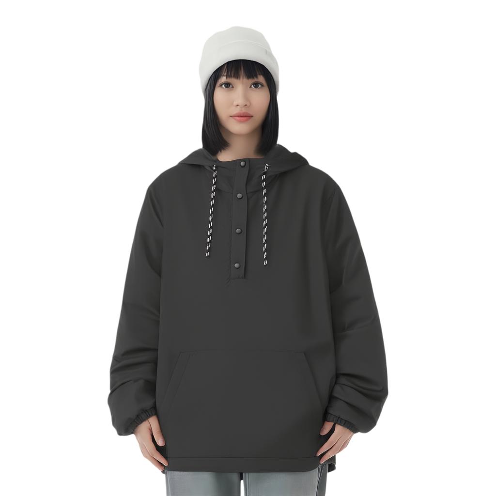 Vans On Point Anorak Windproof Plaid Hooded Jacket Women Jackets Black VN0A47U4BLK