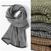 New Style Crinkle Soft and Warm Scarves for Men Embroidered Black Edge Personalized Checkered Pattern Pashmina Scarf