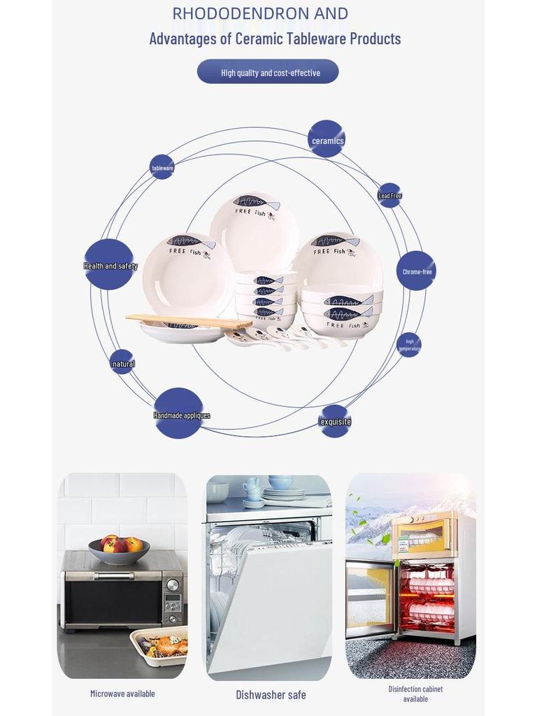 2026 Stylish 8-Piece Dinnerware Set: Plates, Bowls & Chopsticks for Student Dorms