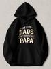 Black Pullover Hoodie with "The Best Dads Get Promoted To Papa" Graphic Unisex Sweatshirt for New Grandfathers Father'S Day Gift C