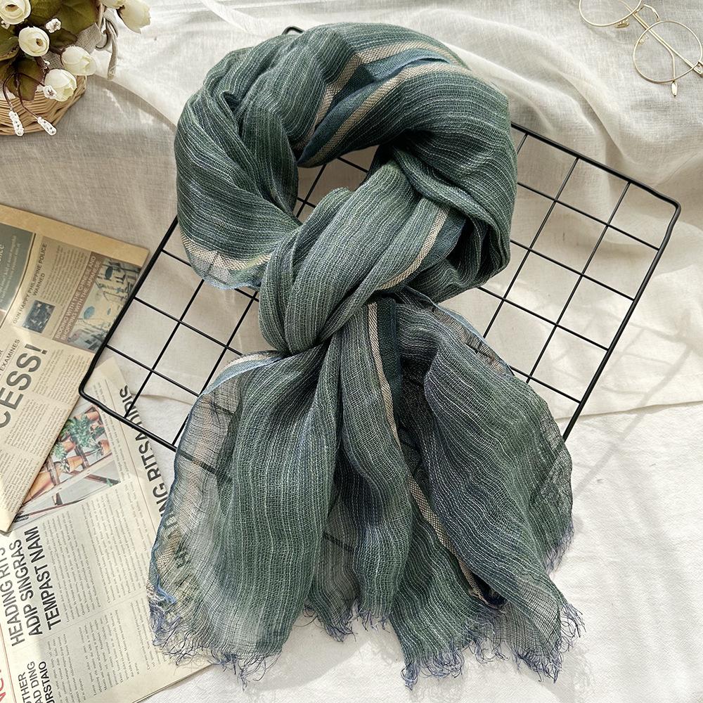 Women Light And Breathable Scarf Pure Linen Solid Scarf Neckwear Unisex Children Spring Autumn Winter Female Foulard Wrap