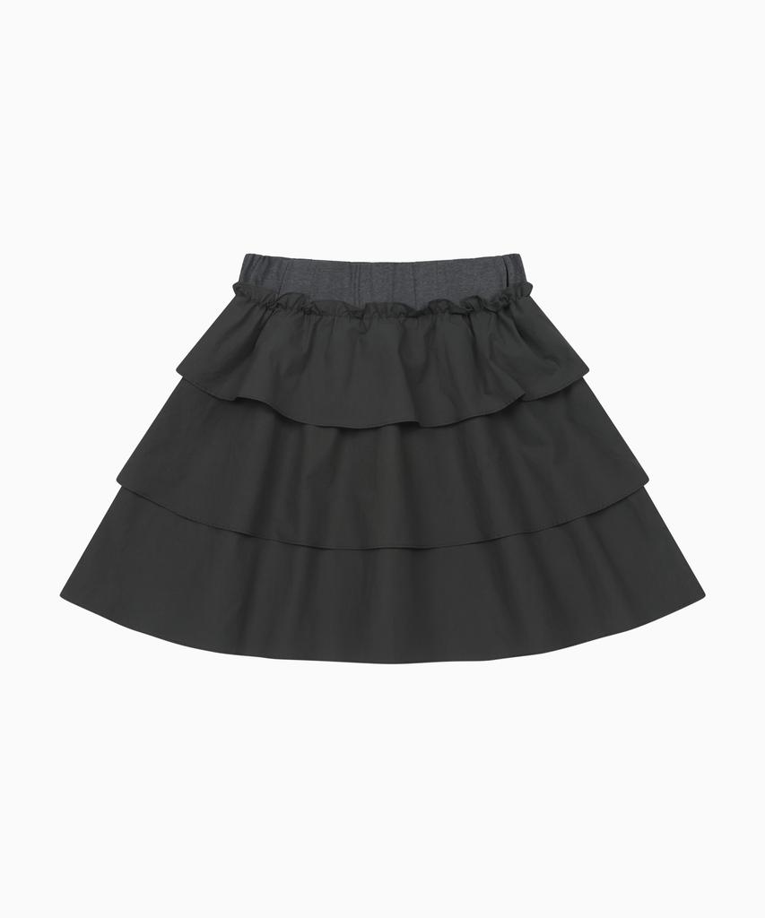 Ohesio Mixed Banding Shirring Skirt, Charcoal