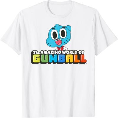 Úžasný svět Gumballů Barevné logo show Kreslené tričko