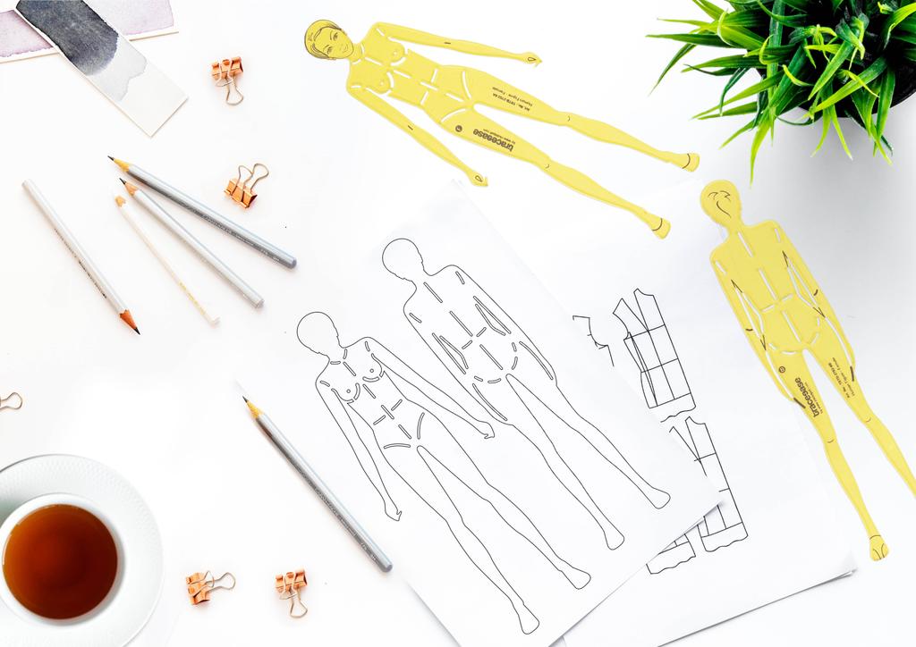 Traceease Šablony pro návrháře lidských postav, šablony pro módní návrháře, 2 kusy