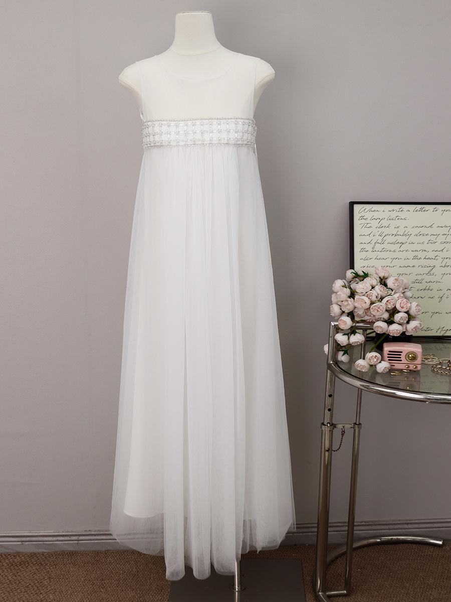 

Ice Stream Beaded Mesh White Dress & Suit - Dual Versions M