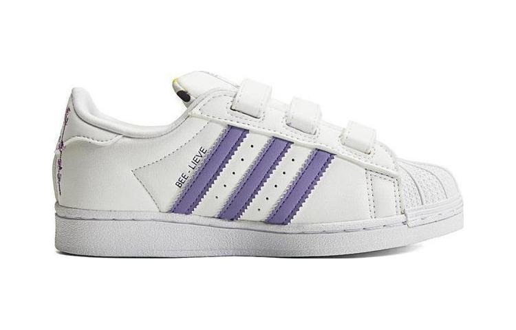 Adidas Originals SUPERSTAR Synthetic Leather Slip Resistant Abrasion Resistant Low top Kids' Skateboarding Shoes HP6217