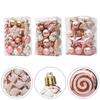 Christmas Baubles Set Rose Gold Color for Indoor Outdoor Decoration Includes Various Shapes for Festive Atmosphere