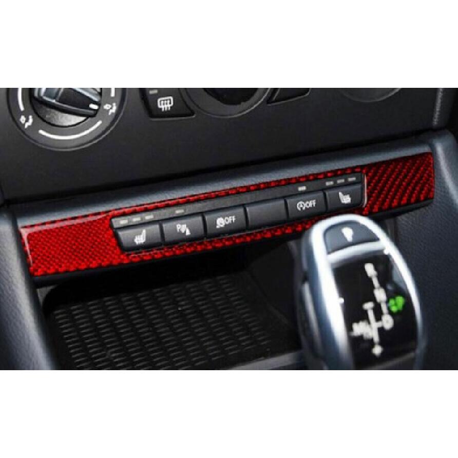 For BMW X1 2013-2015 Red Real Carbon Fiber Center Control Driver Button Frame
