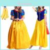 Elegant Snow White Women Costume Dress With Bustle And Headband For Magical Halloween Celebrations