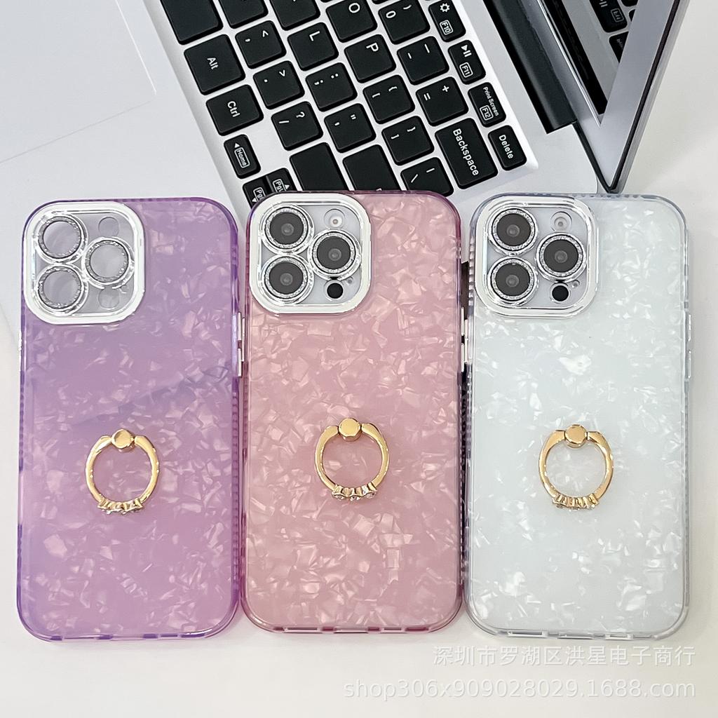Electroplating fine hole IMD ring buckle mobile phone case for Apple 16PROMAX lens film 15 feathers 14 folds 13