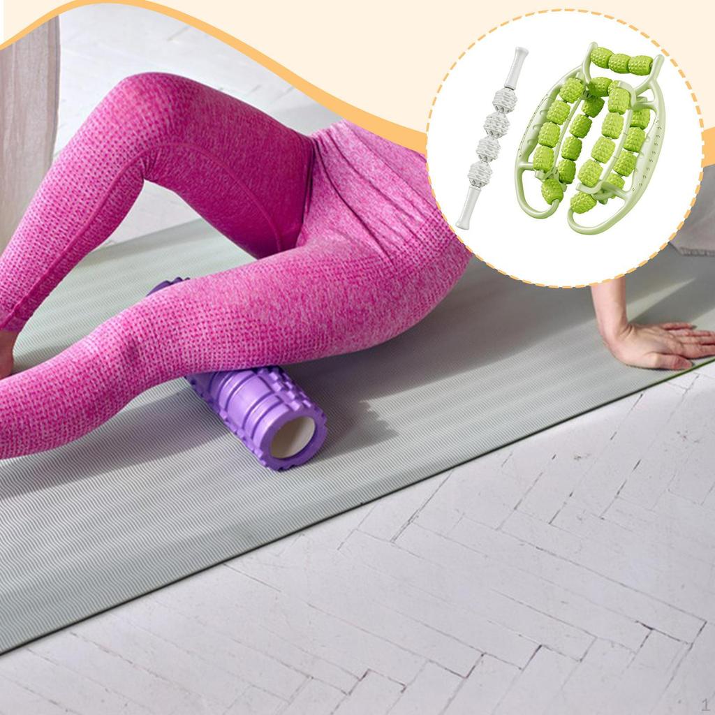 Leg Massage Tools 23 Wheels Circular Clamps Rod for Hands Neck Shoulders Indoor Sports