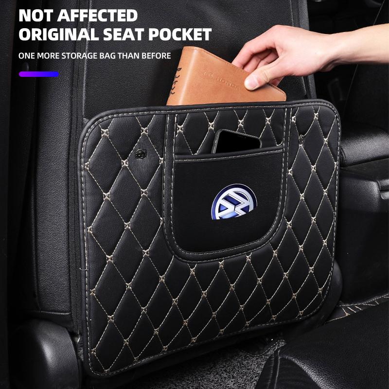 Car Back Seats Anti Kick Pad Mat Half-size PU Leather Cover Seat Back Kick Mats For Volkswagen VW GTI Rline Polo Golf MK8 Passat