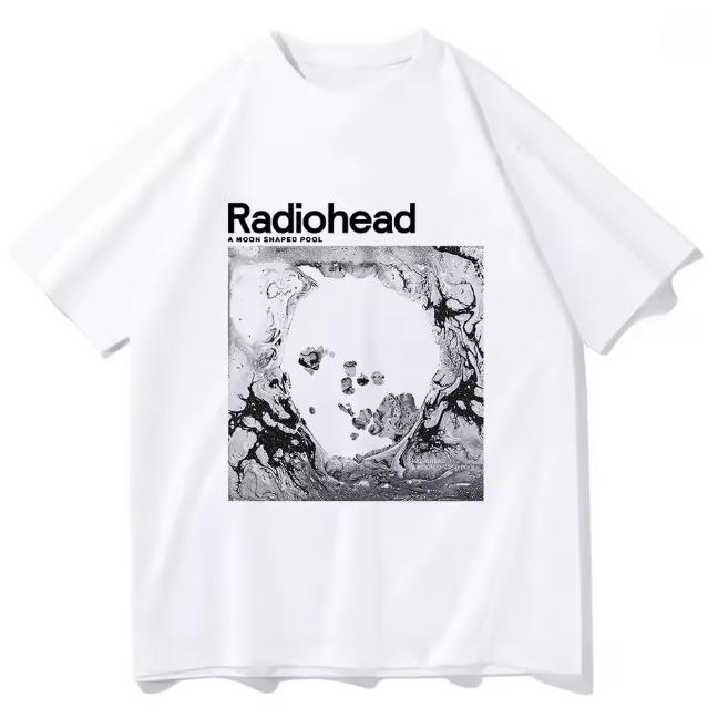

Футболка с принтом в виде луны Radiohead Унисекс Женская Харадзюку Винтажная Графическая 100% Хлопок Футболка Классическая Унисекс Высококачественные Футболки S