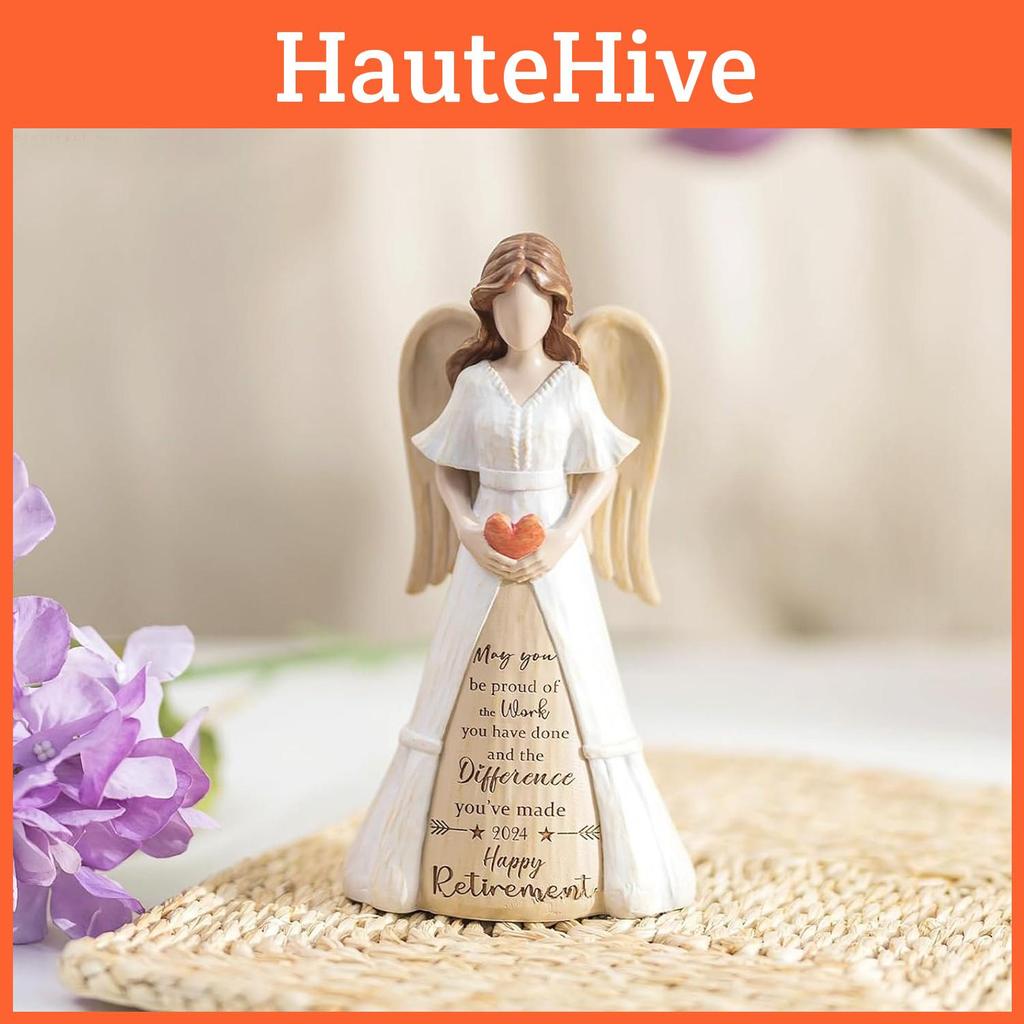 Wunderschöne Harz-Engelskulptur mit Herz, ideal als Geschenk für besondere Anlässe