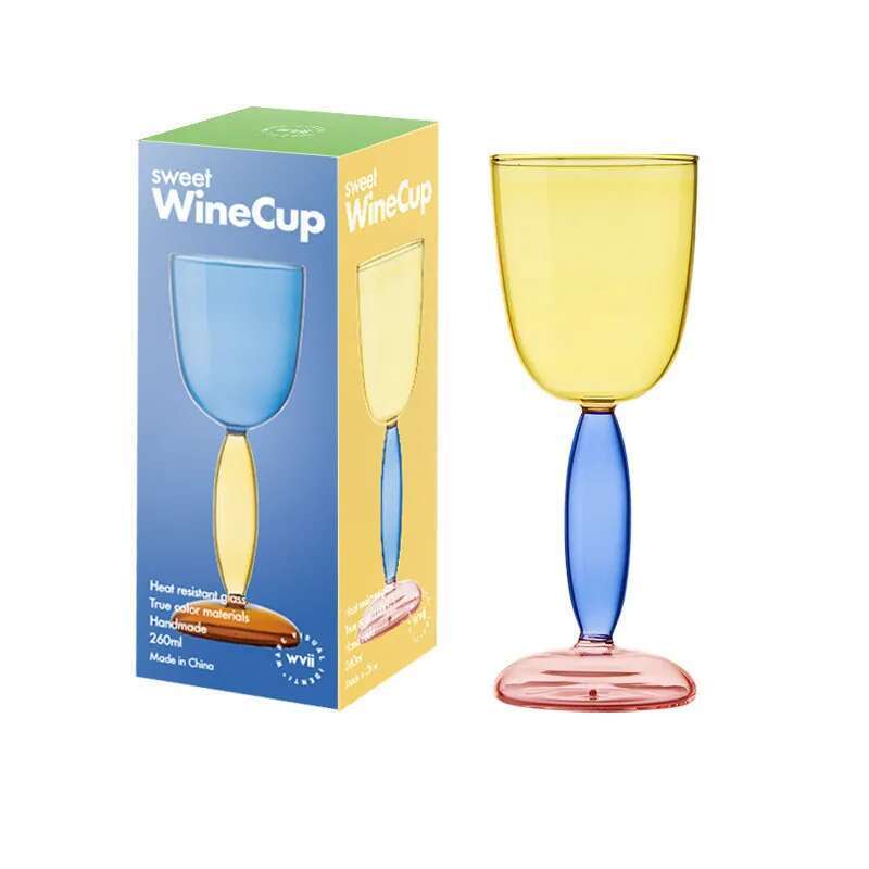 Colored Goblet Bordeaux Cup Wedding Party Crystal Stemware Glassware Wine Drinking Glass Luxury Color Burgundy Red Wine Decanter 200-1600ml