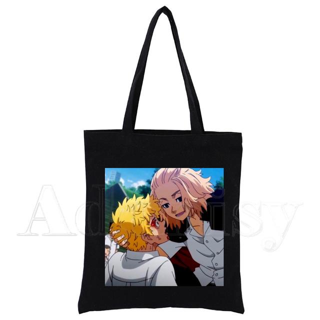 Tokyo Revengers Hanagaki Takemichi Ken Ryuguji Haori Kimono Women Shopping Canvas Bag Tote Eco Harajuku Shopper Shoulder Bags